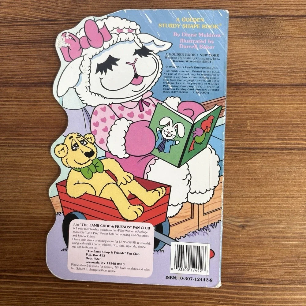 1996 Baby Lamb Chop & Friends The Picnic Surprise Golden Books Shaped Board Book